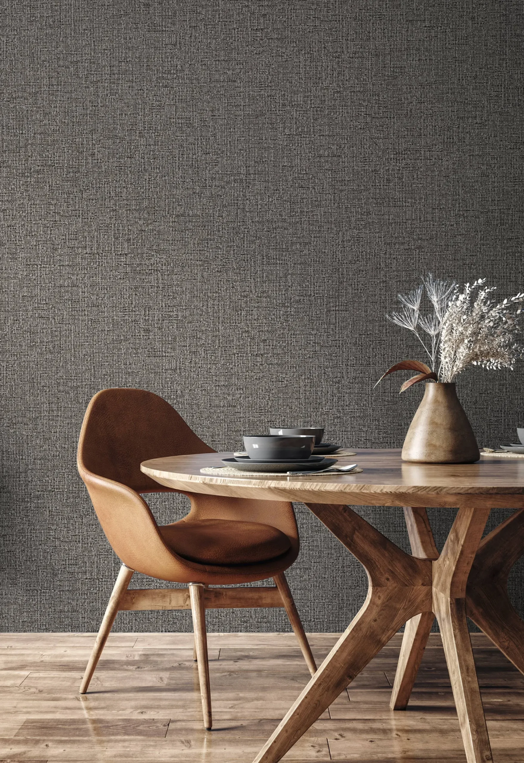 Gray Embossed Wallpaper – Understated Shimmer (24110-5)